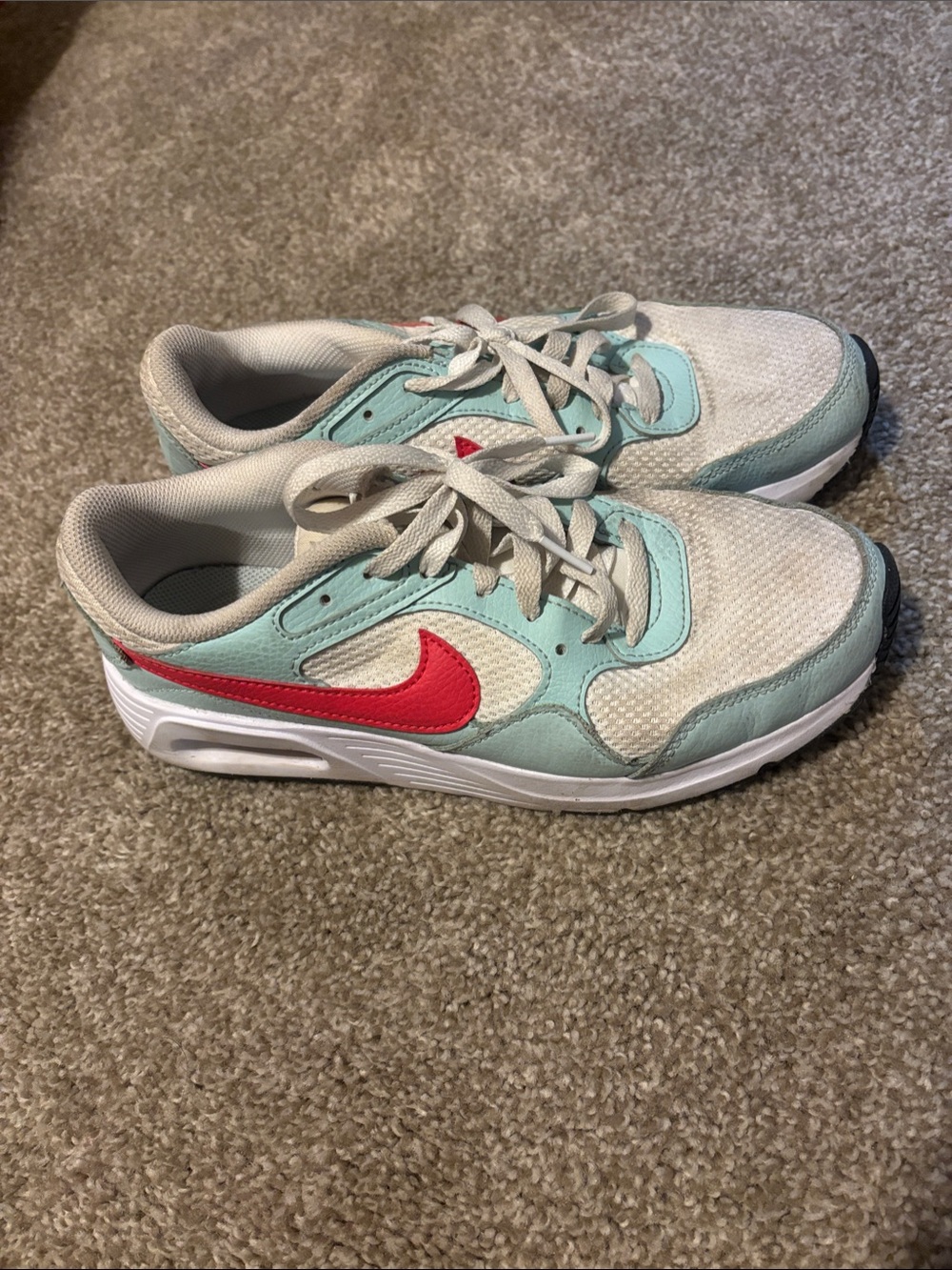 Nike Kids' Mint Green and Red Swoosh Sneakers